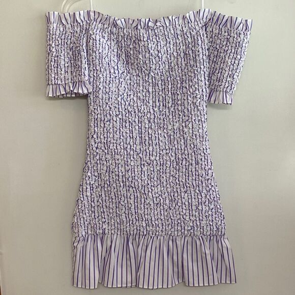nwt Petersyn Benson Hatter Smocked Mini Dress - Picture 2 of 10